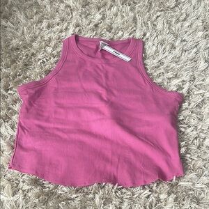 Pink Ribbed Tank Top